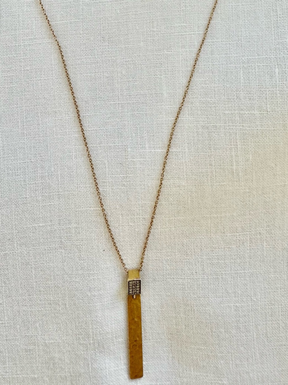 I. Reiss  14K + 5 ROWS DIAMOND BAR PENDANT NECKLACE